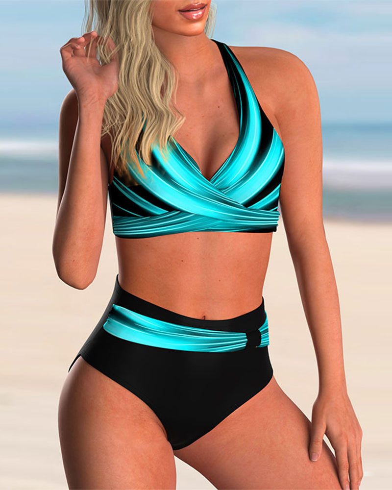 Liliana - Bikini-Set mit gekreuztem Neckholder und Print
