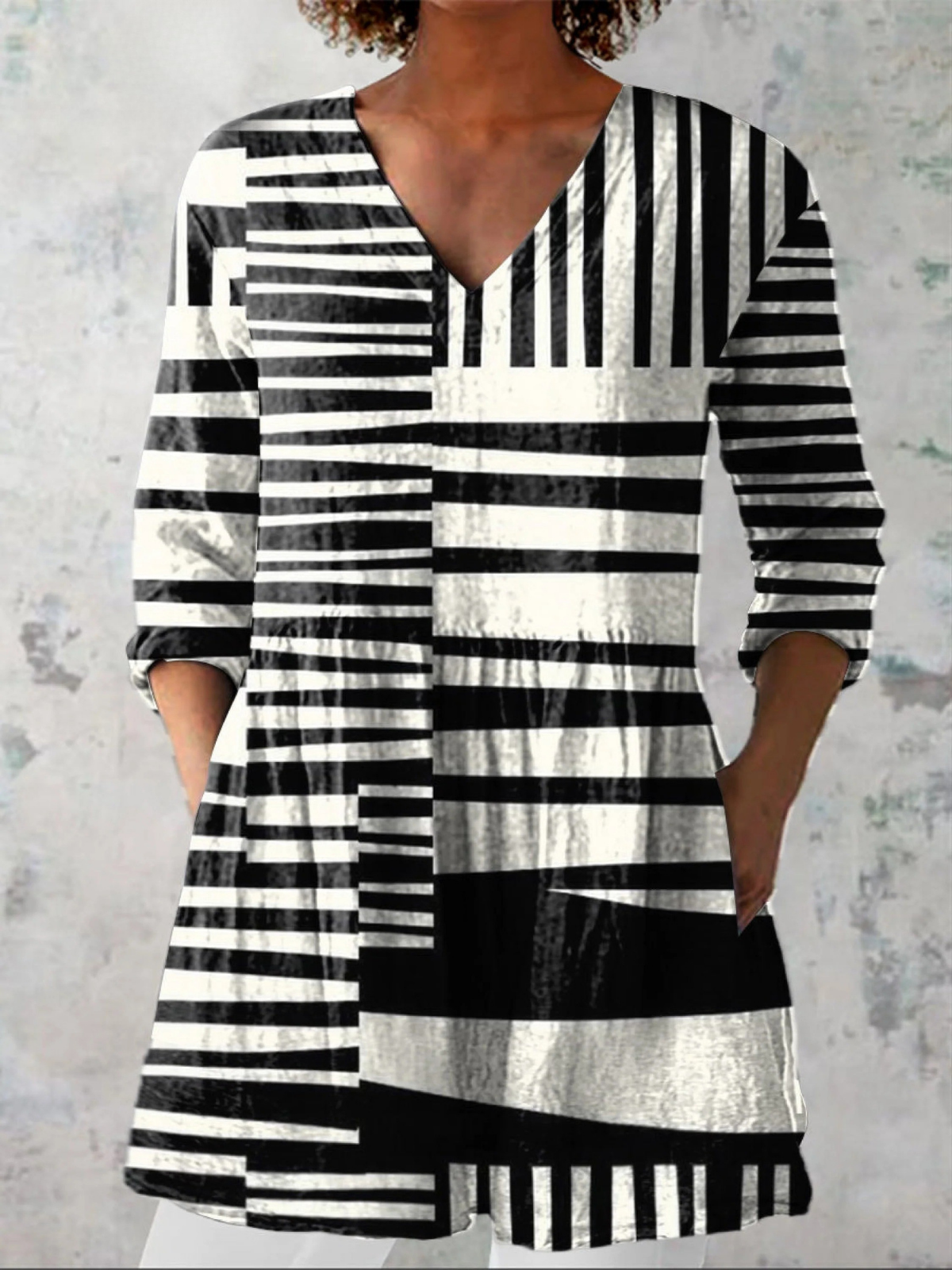 Capri | Lange V-Ausschnitt Bluse