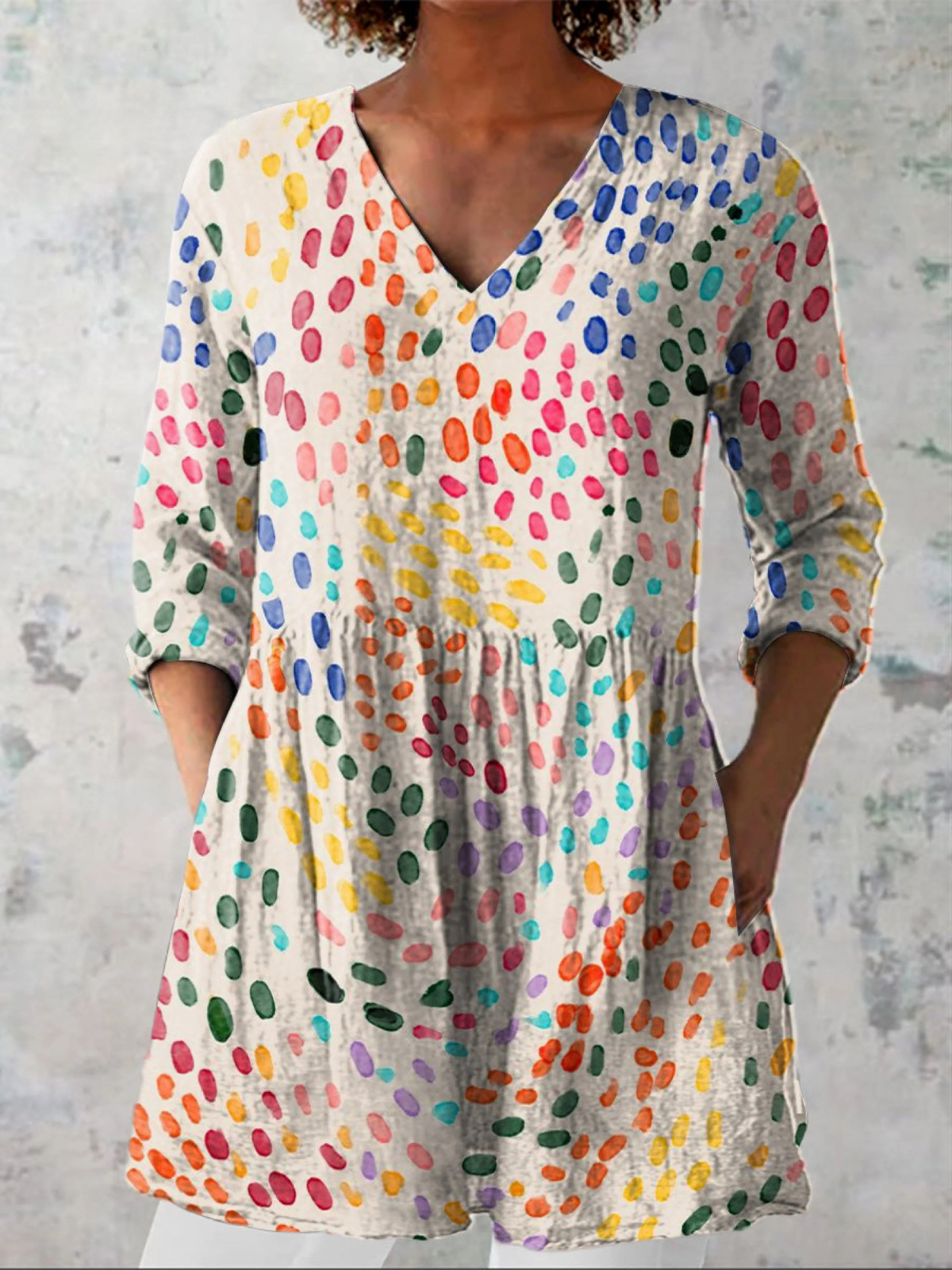 Bernadette | Lange V-Ausschnitt Bluse