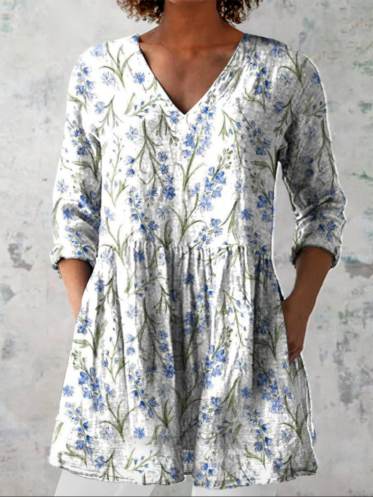 Kara | Lange V-Ausschnitt Bluse