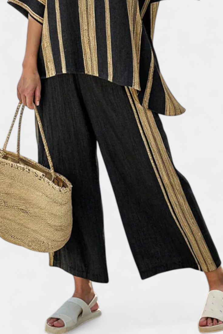 Isa – Comfortable Oversized Striped Top & Relaxed Pants