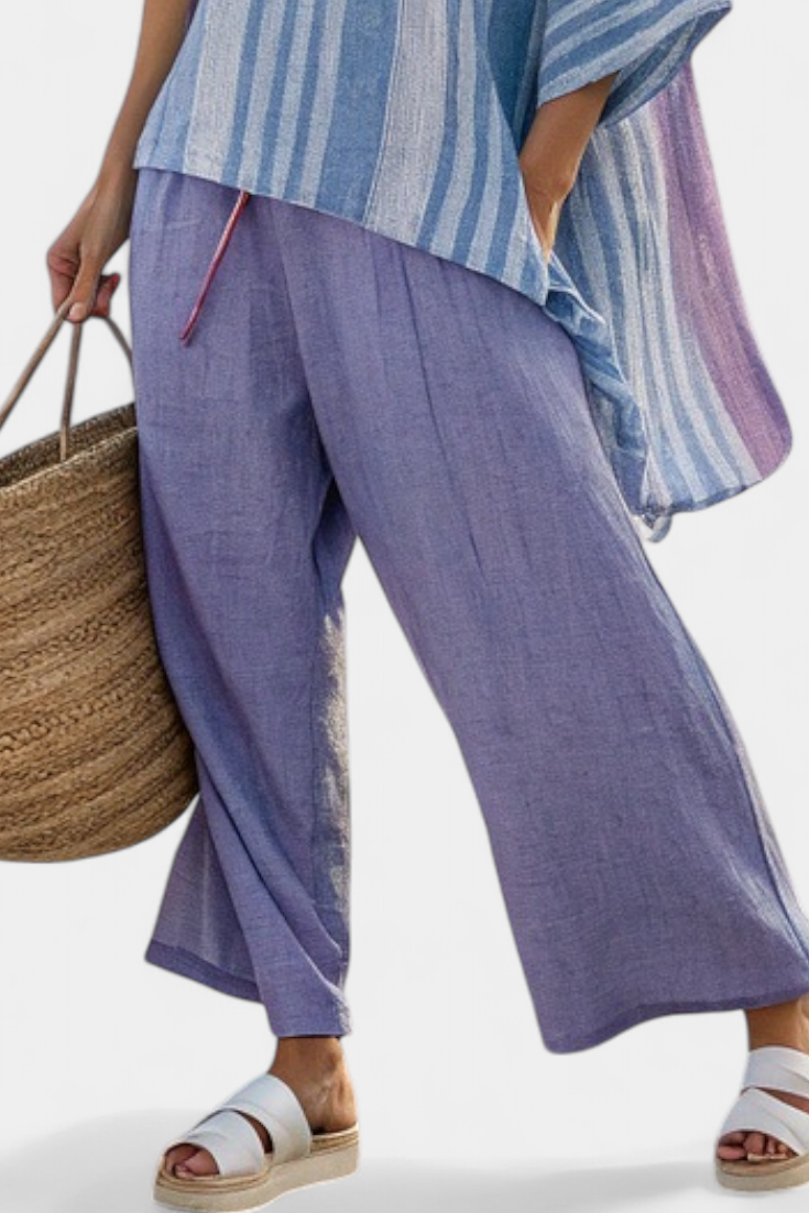 Demi – Elegantes Top & Hose in Lavendel & Himmelblau