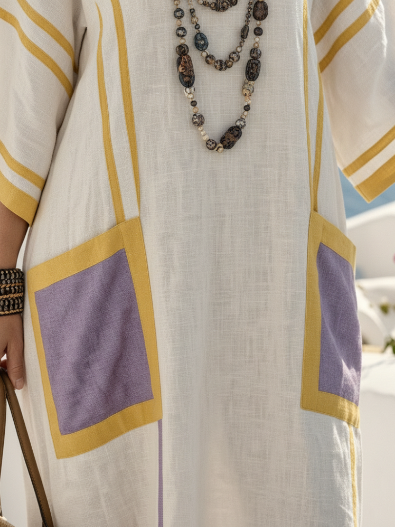 Zafira | V-neck Short Sleeve Maxi Dress with Pockets