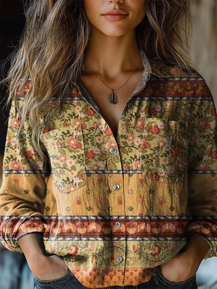 Patchwork-Blumenbluse