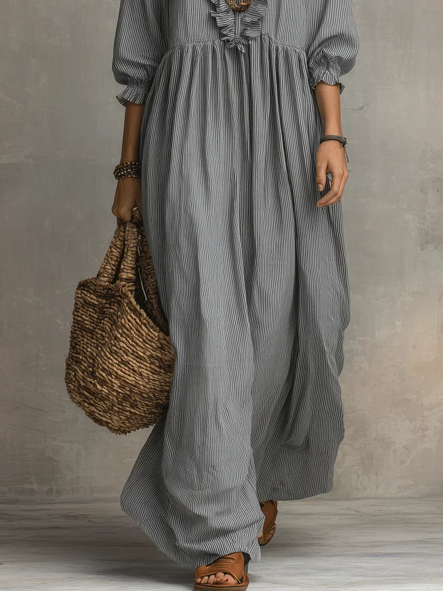 Elowen | Boho-Maxikleid mit langen Ärmeln