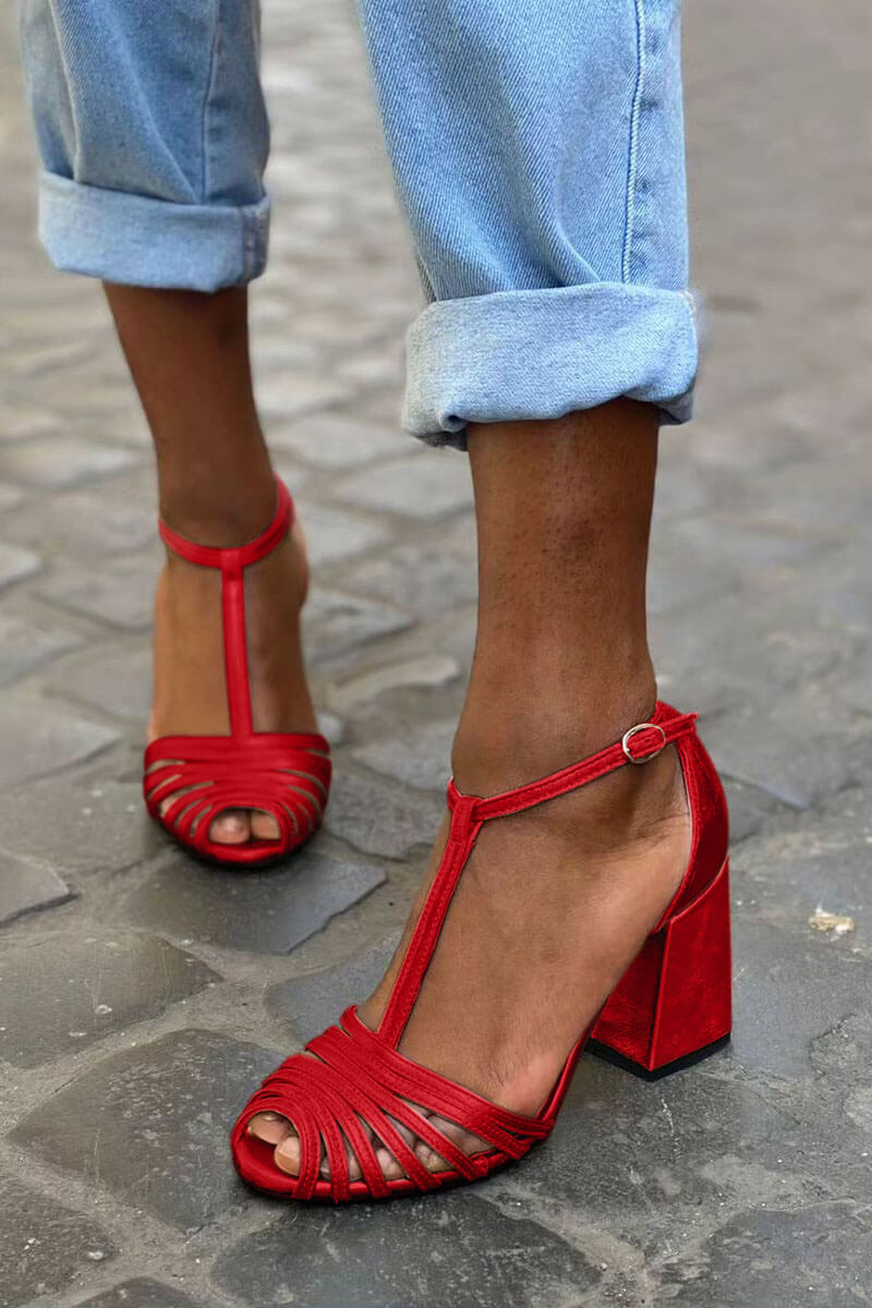 Elegant T-strap sandals
