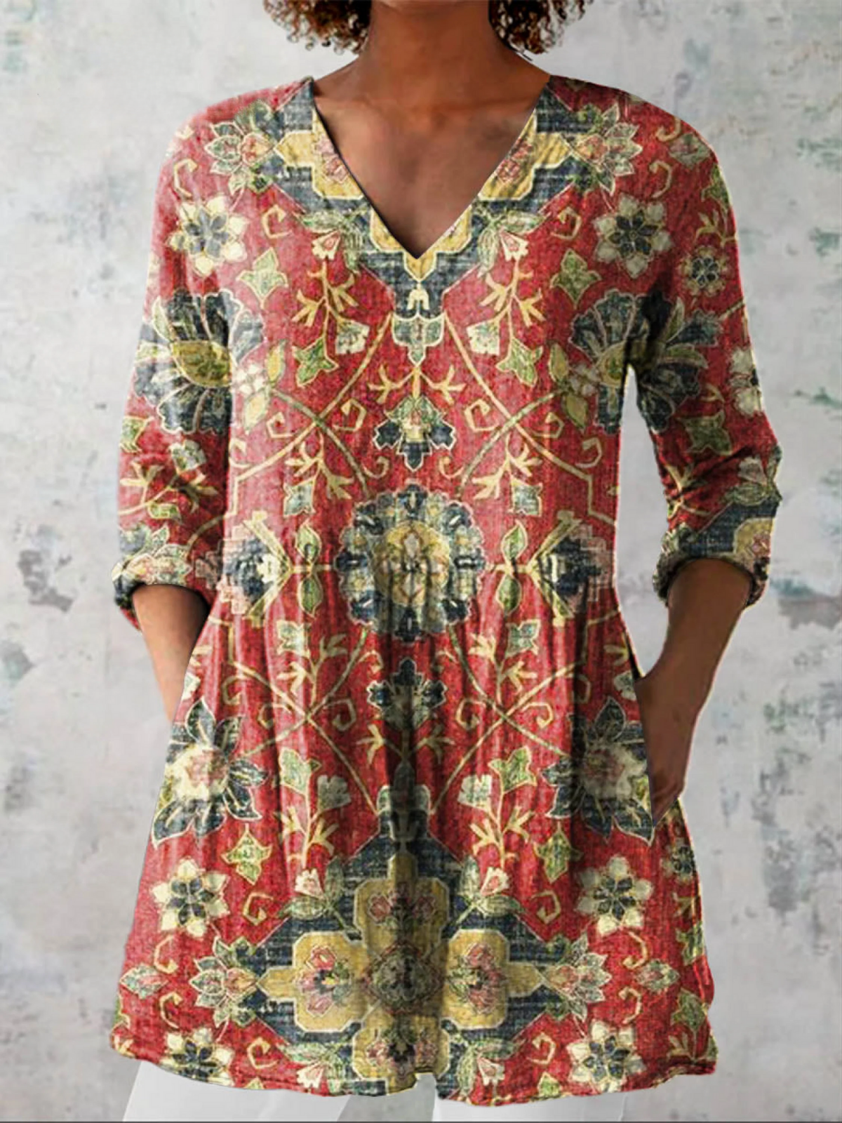 Dahlia | Lange V-Ausschnitt Bluse