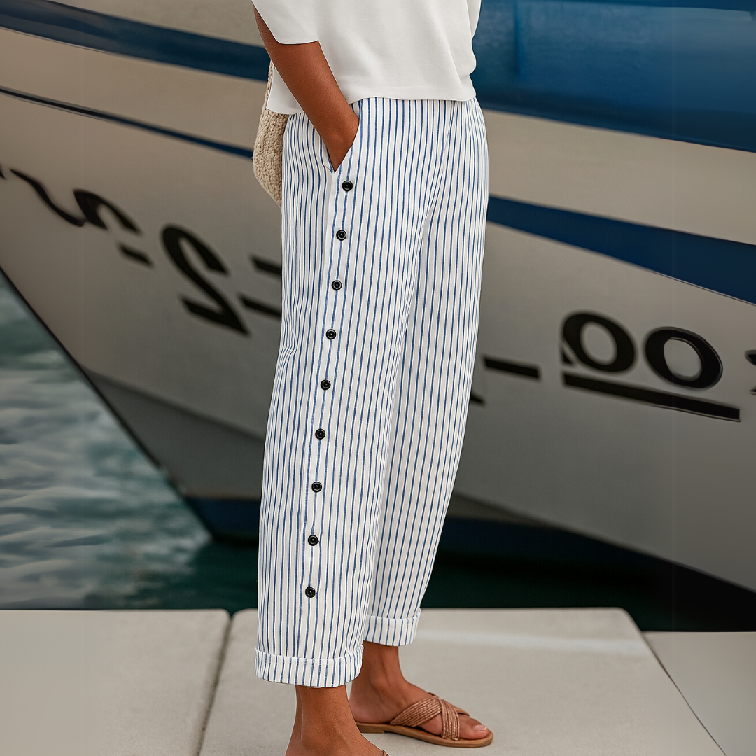 Diane – Striped Seabreeze Button-Up Pants