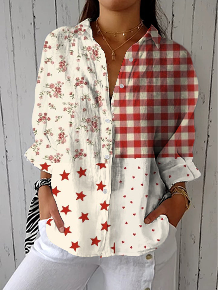Elise – Ländliche Patchwork-Bluse