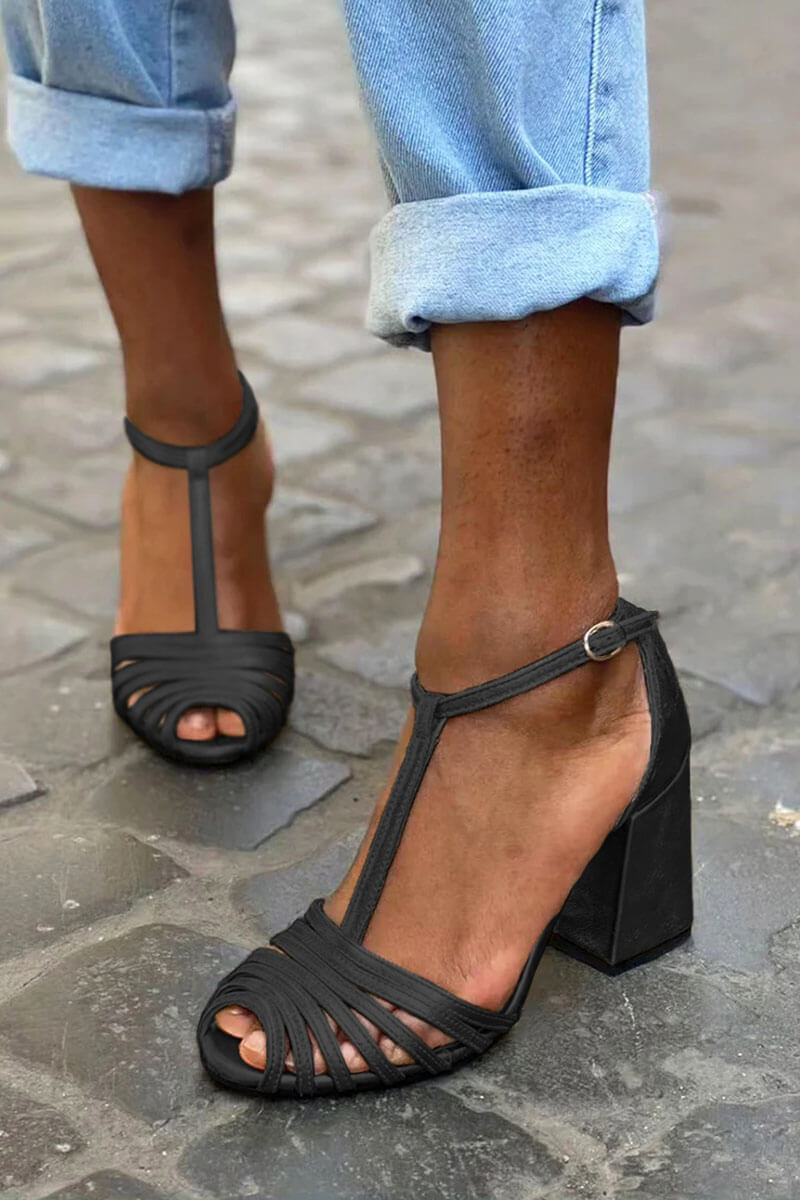 Elegant T-strap sandals