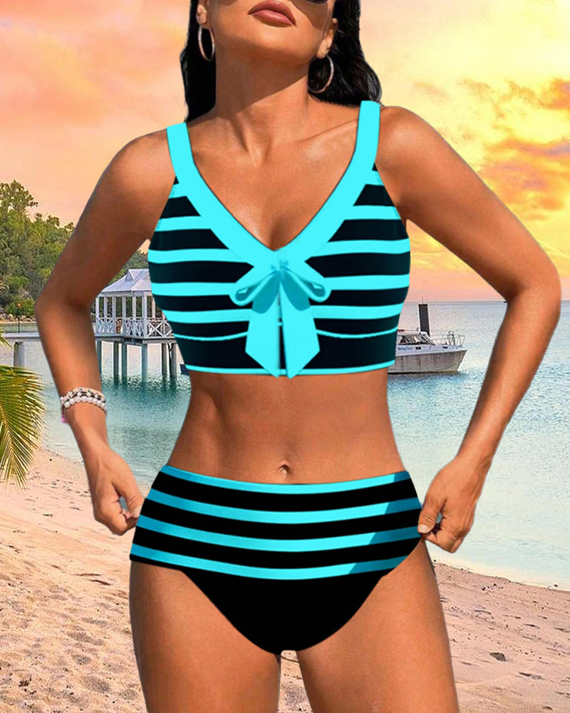 Lula | Striped High-Waisted Bikini