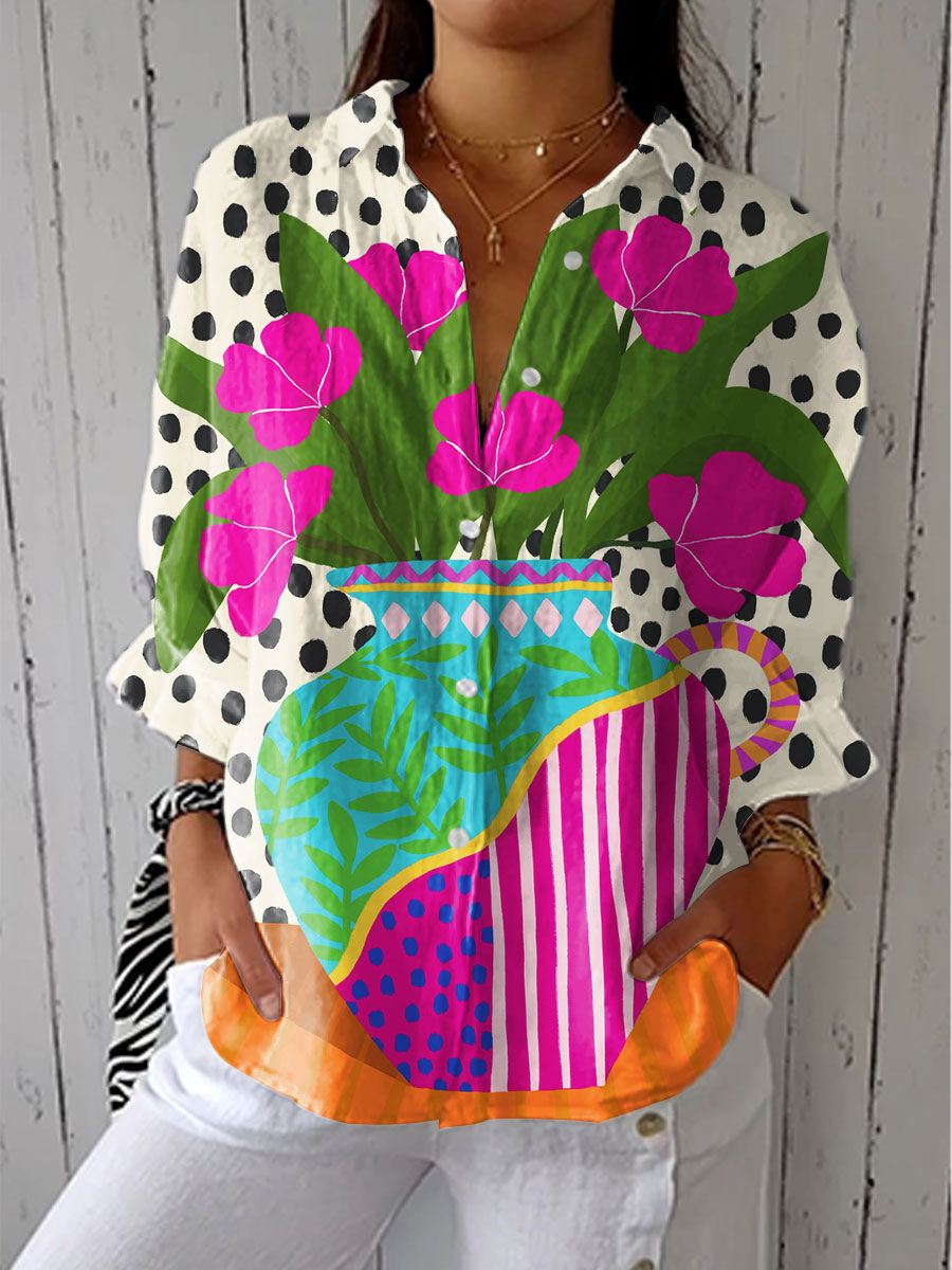 Amara – Bluse „Blühende Vase“